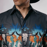 Camisa Panhandle Est Retro Skull Border Gris 024